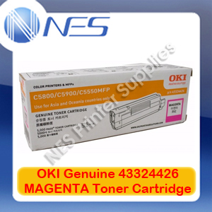 OKI Genuine 43324426 MAGENTA Toner Cartridge for C5550 MFP/C5800/C5900 (5K)